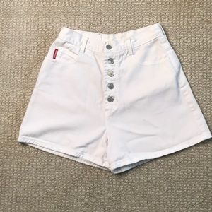 VTG white cotton bongo shorts 5 button fly size 7